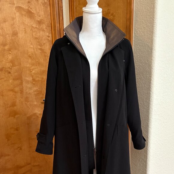 East 5th Black Button & Zip Trench Coat with Detachable Hood & Lining, Size SP - Picture 2 of 15